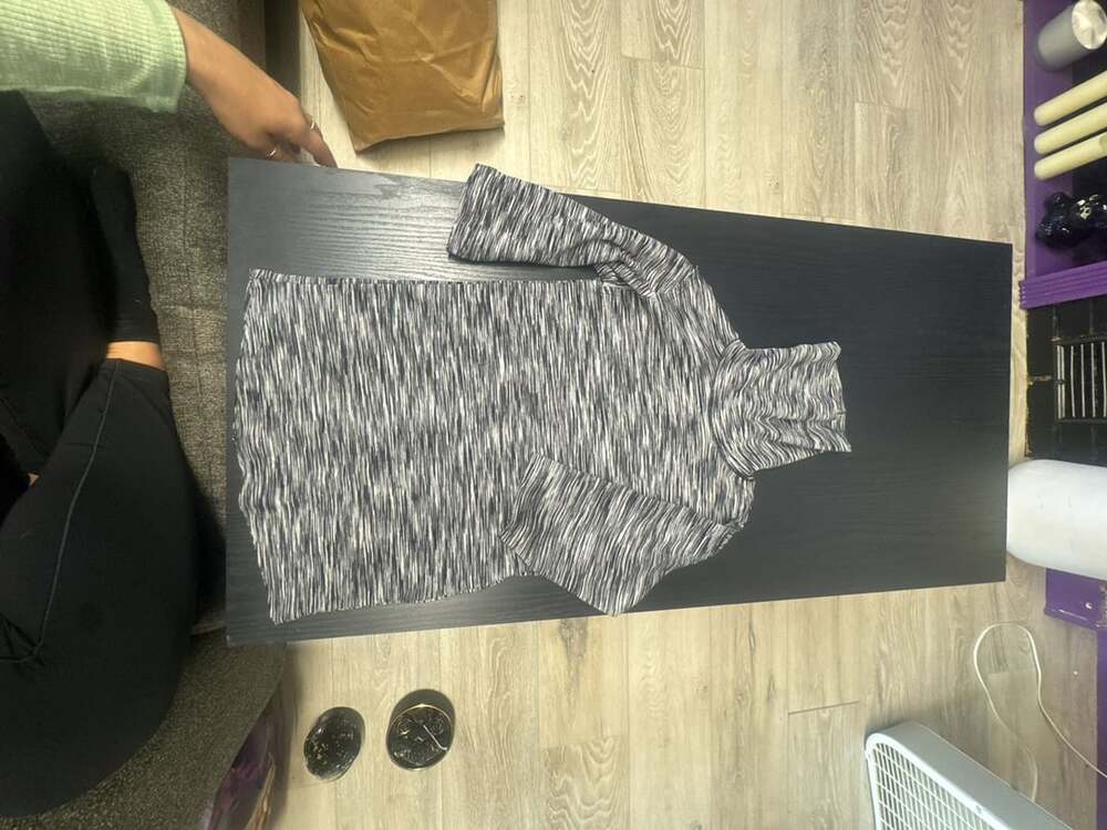 Free People Top Size S Grey Cowl Neck Space Dye